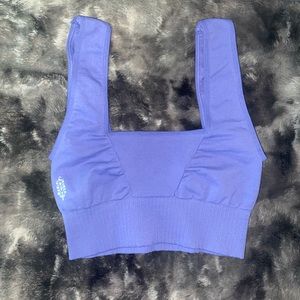 NWOT Free People Movement Good Karma Square Neck Bra in Indigo / Blue